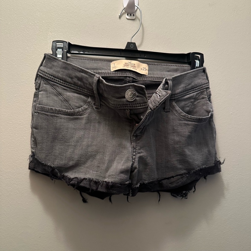 Hollister jeans shorts. Light gray/blackish color